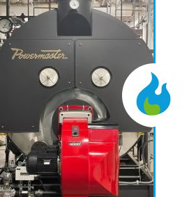 Chaudière industrielle utilisée par Ecowater Lab pour le chauffage et le traitement des systèmes HVAC.