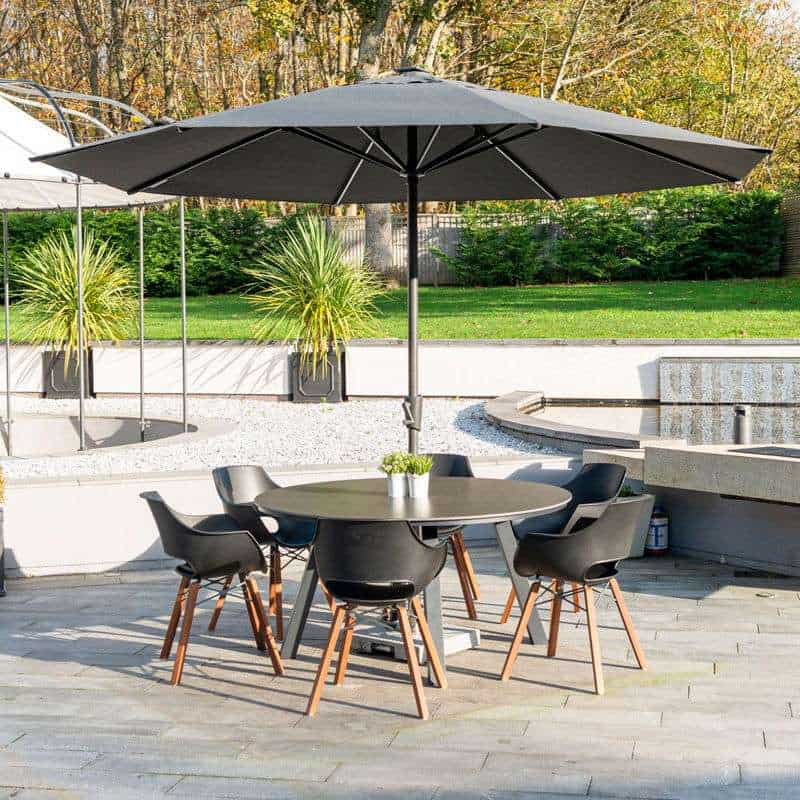 parasol over a outdoor table