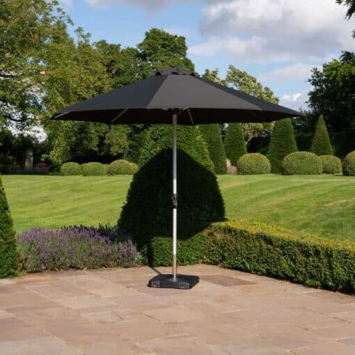 Nova Enzo Round Crank Operated Deluxe Parasol - 3.5m