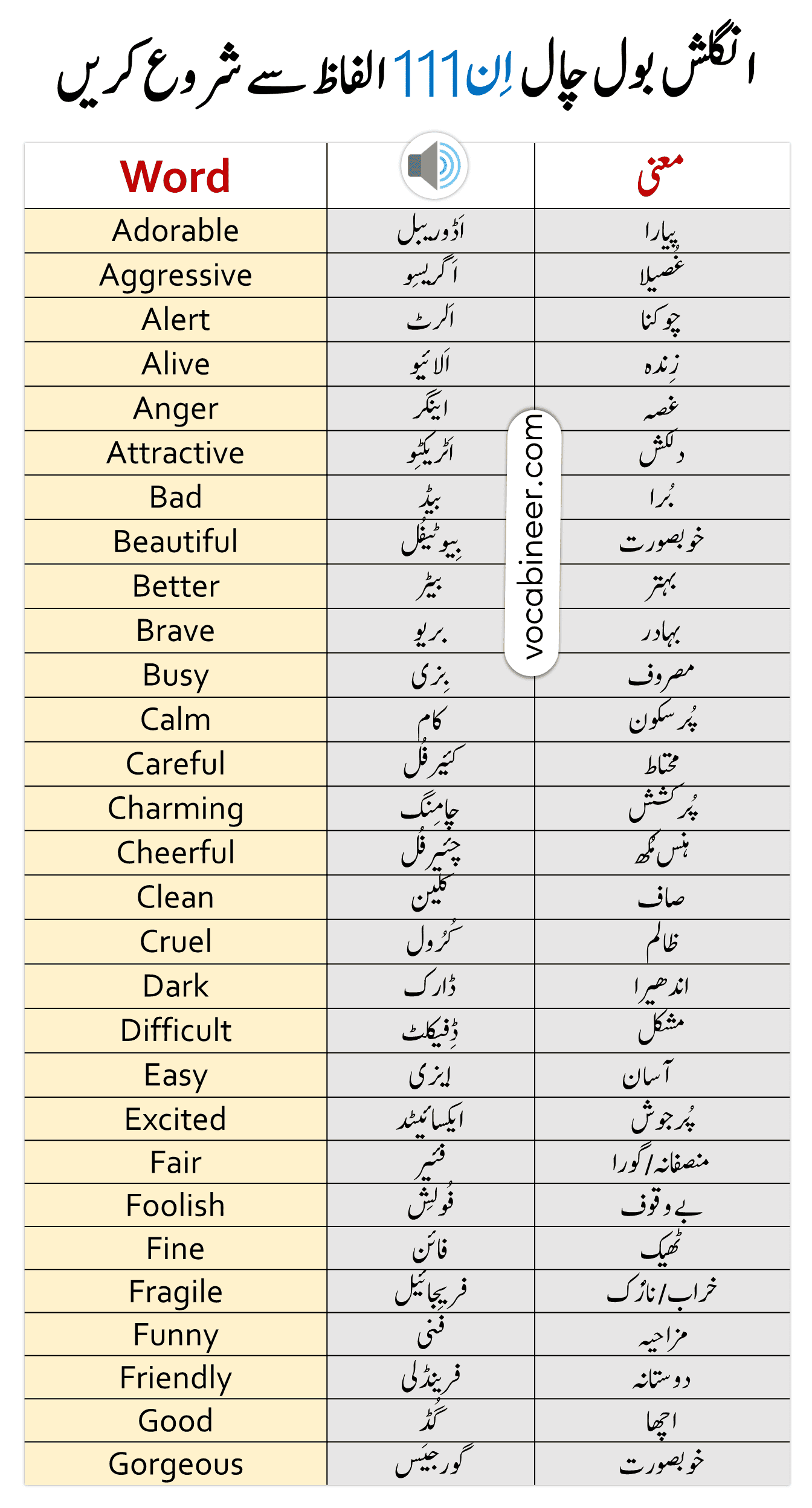 Word Meaning in Urdu