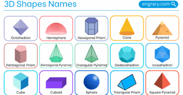 3D shapes names with pictures in English to memorize it easily