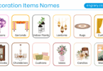 Decoration items names in English with Images