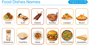 Food dishes names with pictures in English