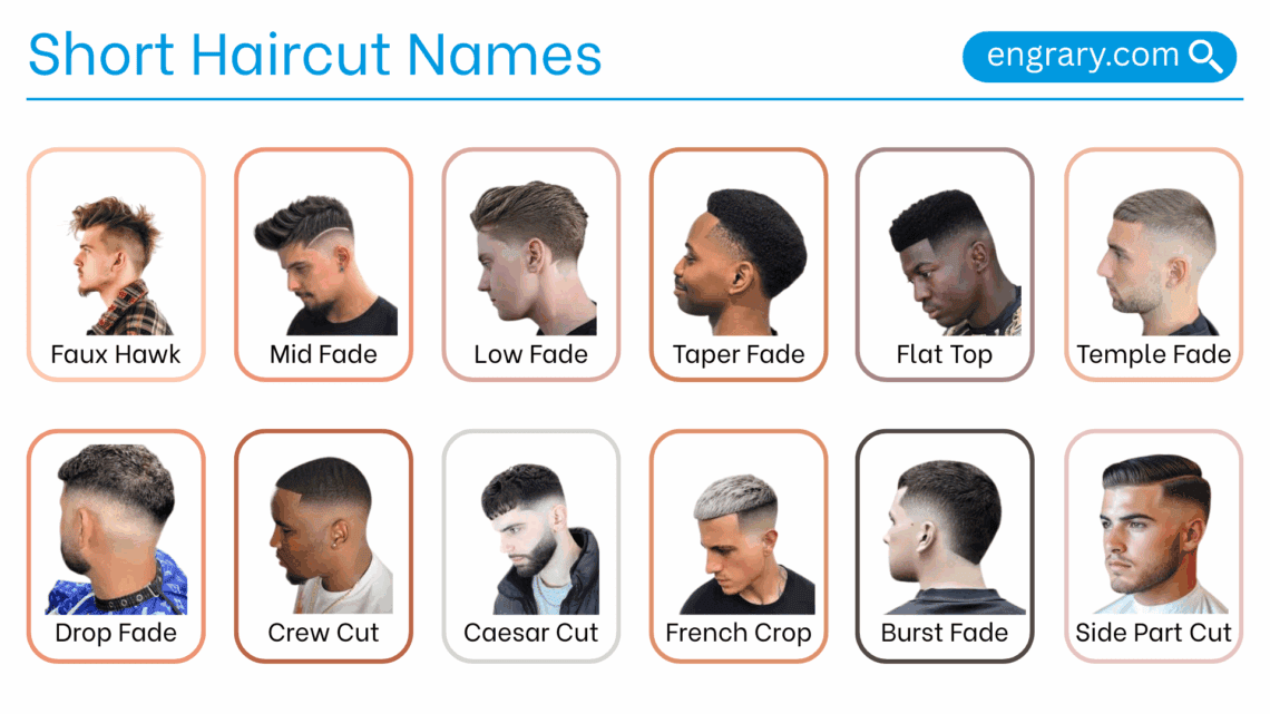 Short haircut names with pictures in English