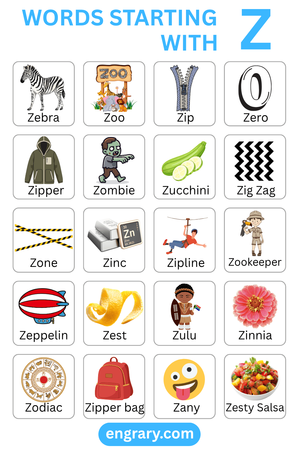 Words starting with Z in English