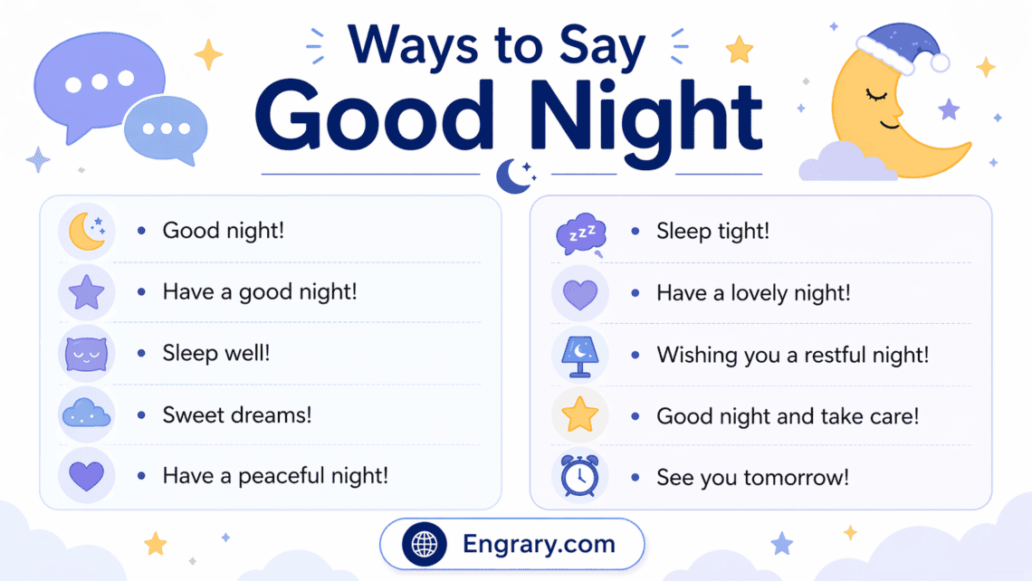 40+ best ways to say good night in English with examples for formal casual friendly romantic and professional situations