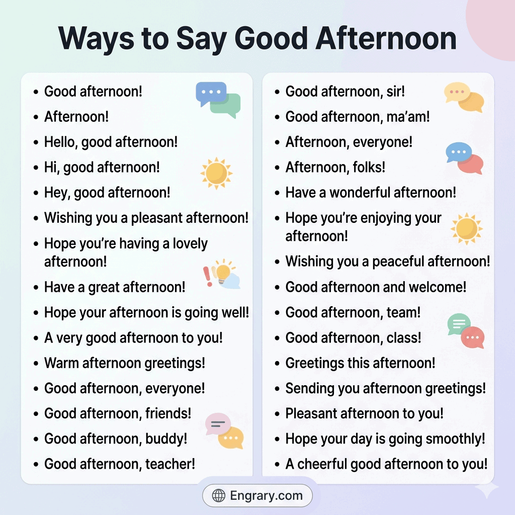 40 easy ways to say good afternoon in English for formal casual friendly and professional situations