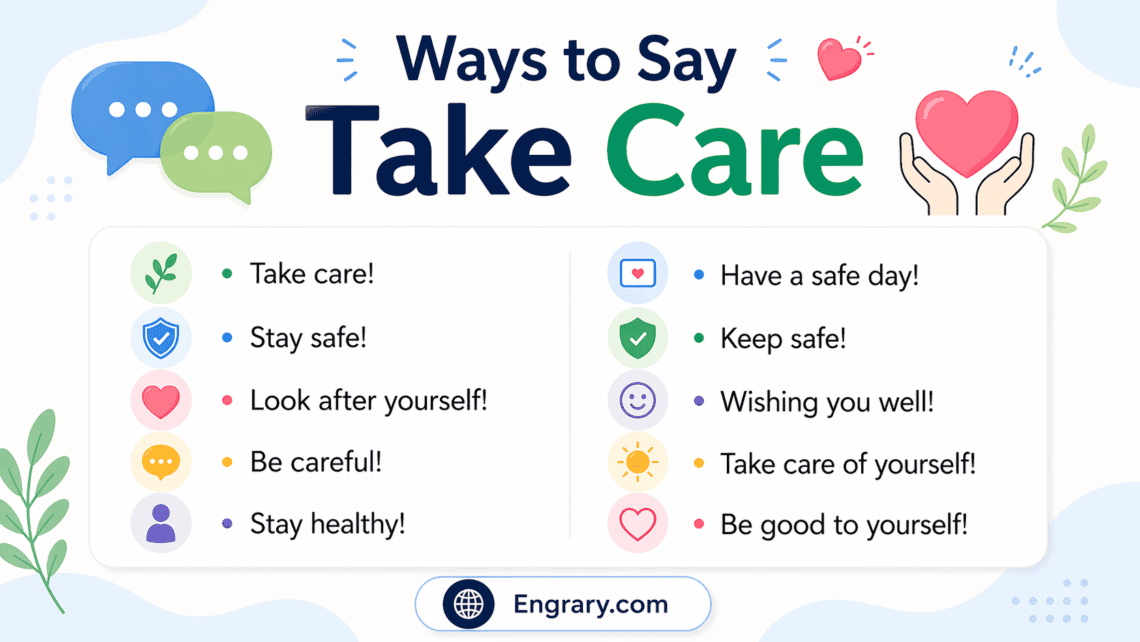 Different ways to say take care in English for formal casual friendly and professional situations