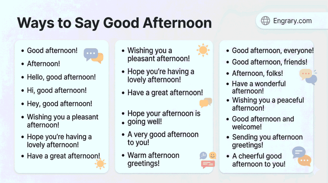 Other ways to say good afternoon in English for different formal casual friendly and professional situations