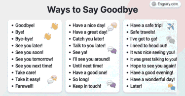 Other ways to say goodbye in English for formal casual friendly and professional situations