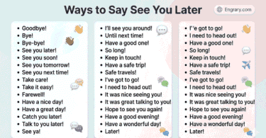 Other ways to say see you later in English for formal casual friendly and professional situations