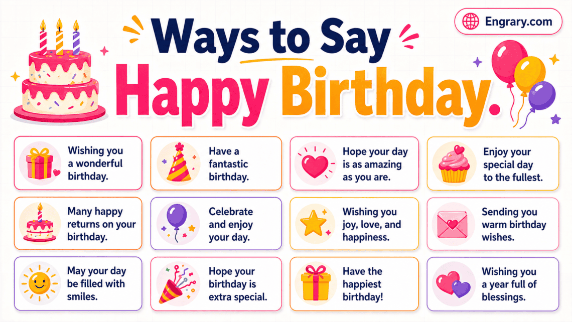 Birthday messages for texts, cards, and captions in English with sweet, funny, thoughtful, and short wishes for many situations.