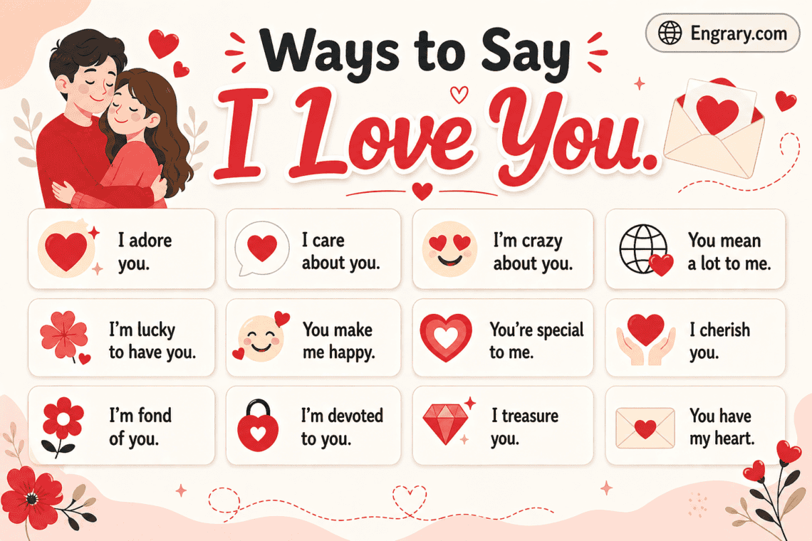 Different ways to say I love you in English with examples for romantic sweet heartfelt playful and text situations