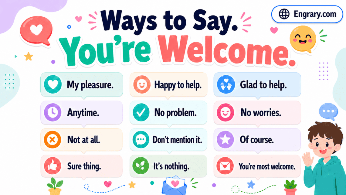 30+ best ways to say you’re welcome in work and daily life for casual, friendly, professional, and workplace situations