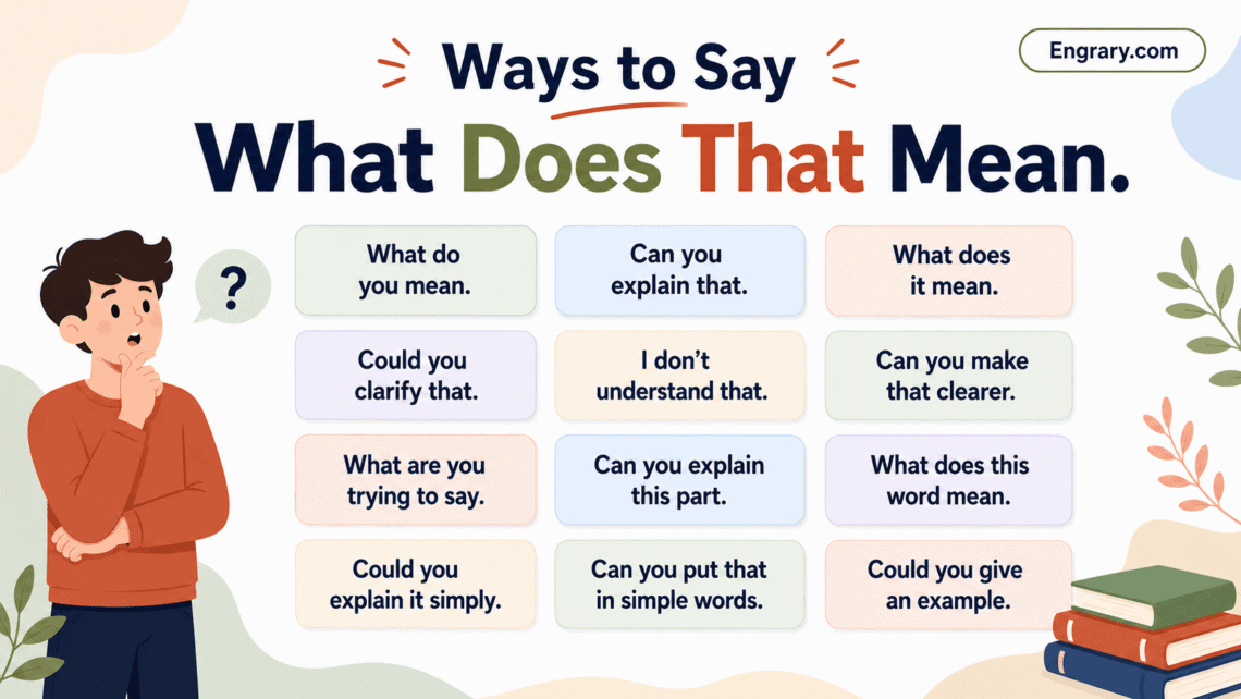 80+ polite ways to say “What does that mean?” in English with respectful phrases for clarification, meaning, context, intention, and simple explanations.