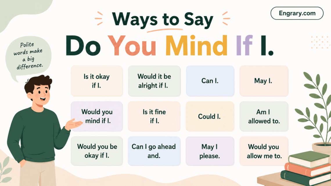 Polite ways to say “Do you mind if I…?” in English with respectful permission phrases for work, meetings, shared spaces, borrowing, and personal questions.