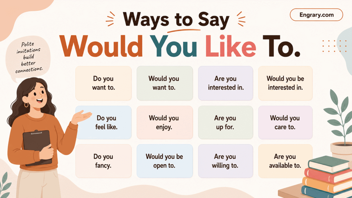Professional ways to say “Would you like to…?” in English with polite phrases for emails, meetings, calls, workplace invitations, offers, and client communication.