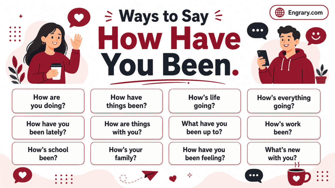 Polite ways to say how have you been in English with friendly, professional, warm, and respectful check-in phrases.