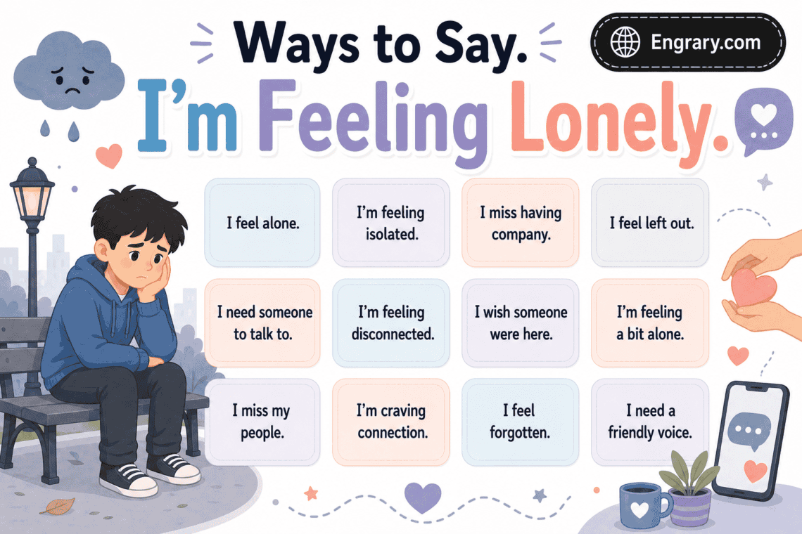 Ways to say “I’m feeling lonely” in text messages in English with short replies for needing company, support, connection, or someone to talk to.