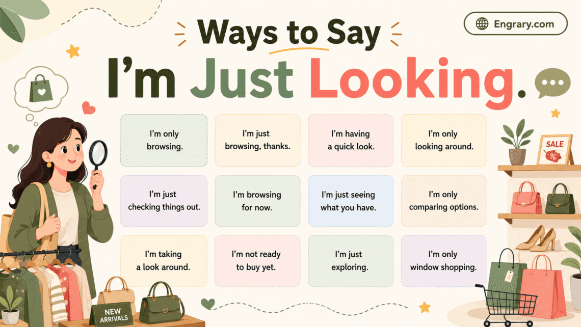 Polite, professional, and casual alternatives to "I'm just looking" for shopping and browsing situations