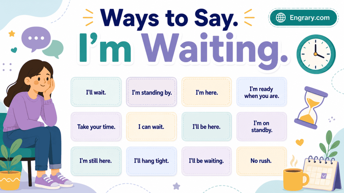 111 ways to say “I’m waiting” in English with polite, professional, patient, text, email, appointment, and follow-up phrases.