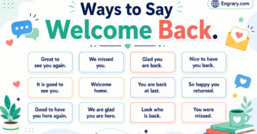 Welcome back phrases for work and texts in English with polite, professional, friendly, and casual return greetings.