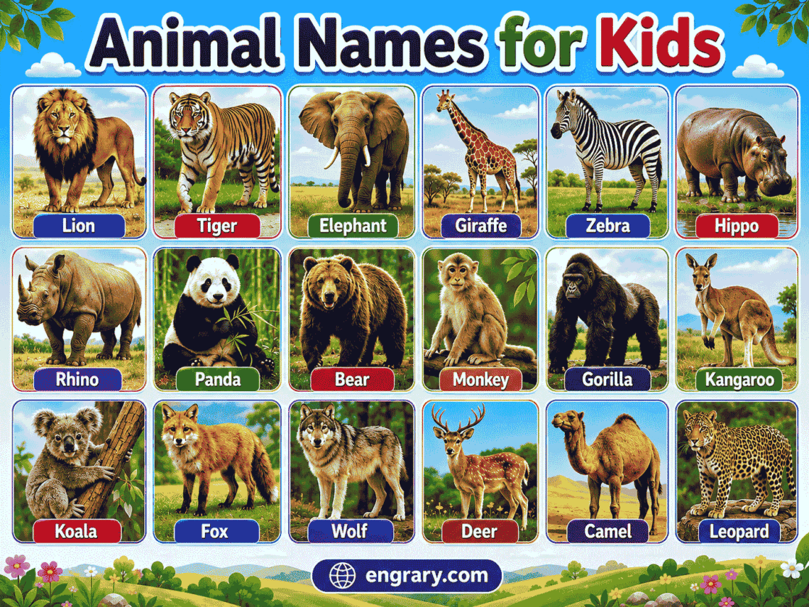 100+ Animal Names for Kids with Pictures and Meanings