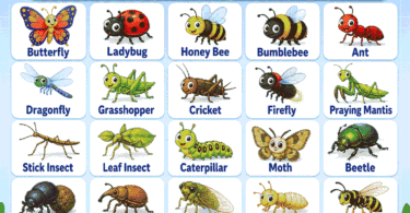 100+ Insects Names for Kids with Pictures and Meanings