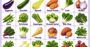 50+ Vegetable Names List with Pictures for Kids