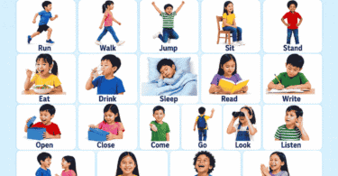 Action Words for Kids with Meanings in English