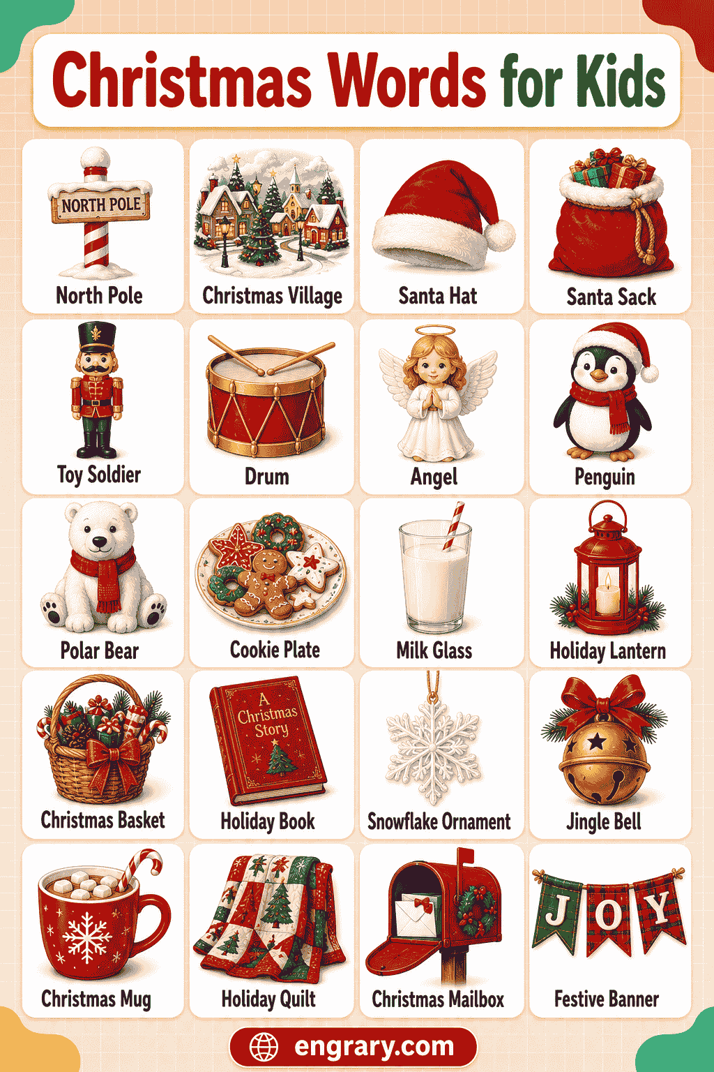 Christmas Words for Kids A to Z with Meanings