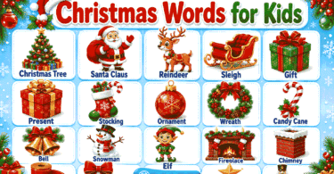 Christmas Words for Kids with Pictures and Meanings