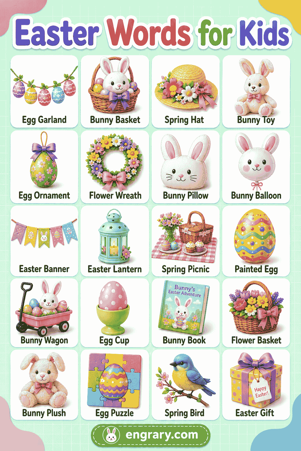 Easy Easter Words for Preschool and Kindergarten