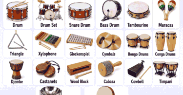 Musical Instruments for Kids with Pictures and Meanings
