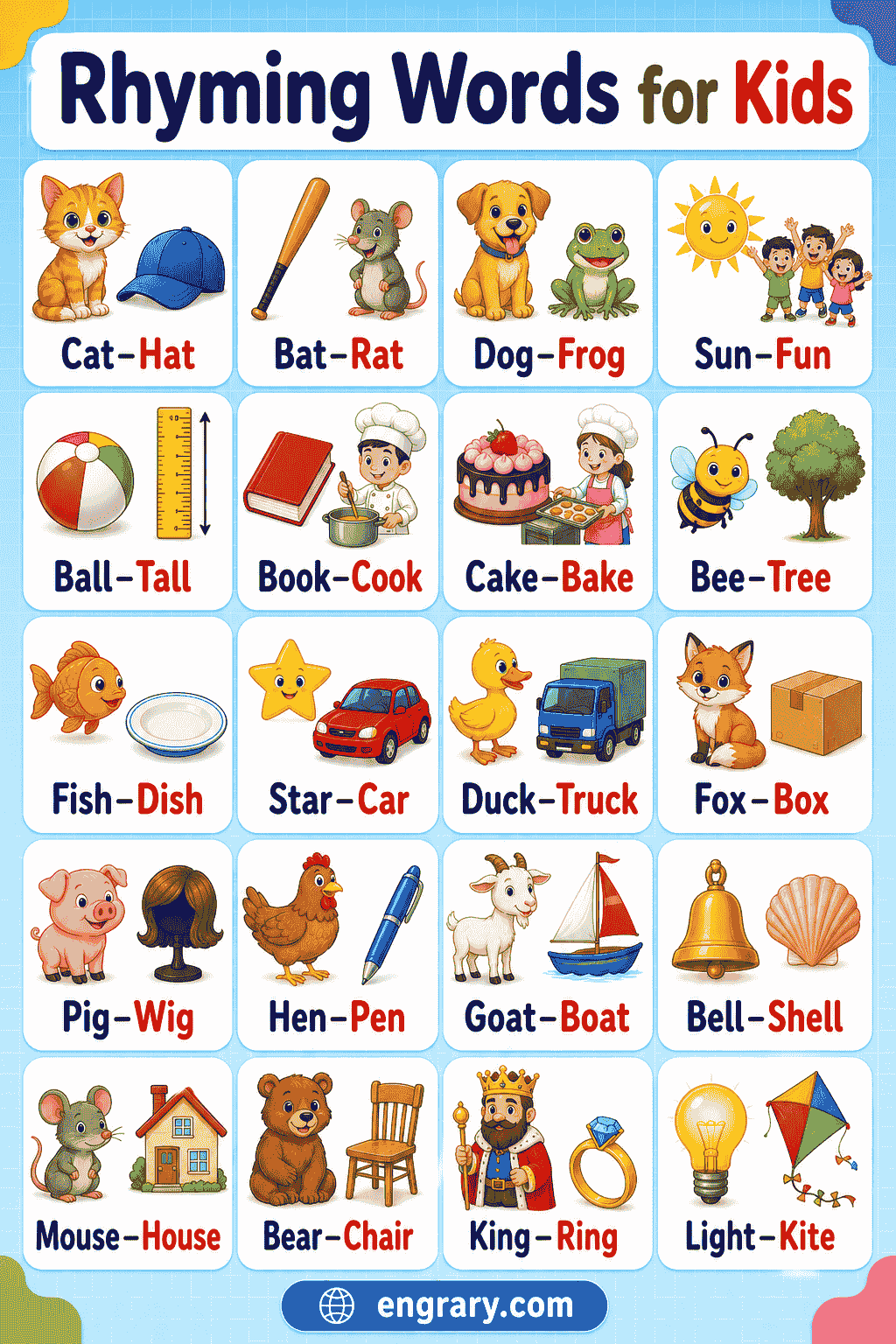 Rhyming Words for Kids Easy Lists and Sentences