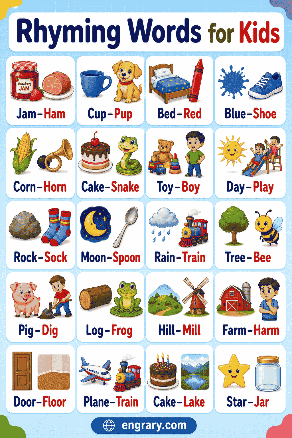 Rhyming Words with Meanings in English