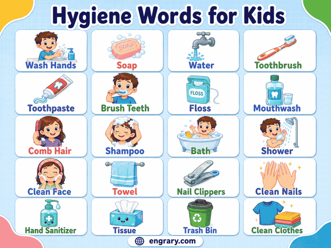 50+ Hygiene Words for Kids: Easy List with Pictures & Meanings