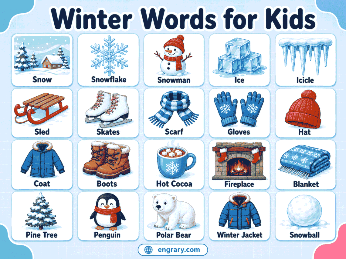 70 Winter Words for Kids with Meanings and Pictures