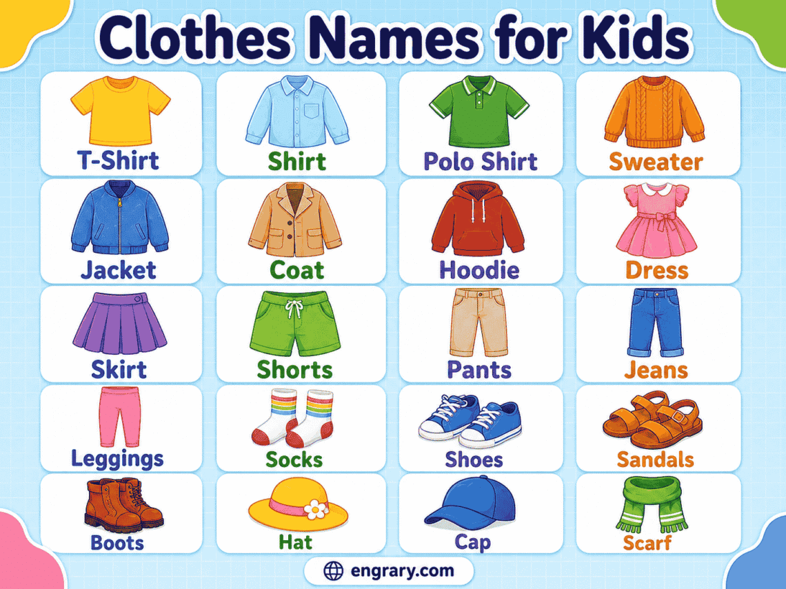 Clothes Names for Kids: 75+ Words with Pictures & Meanings