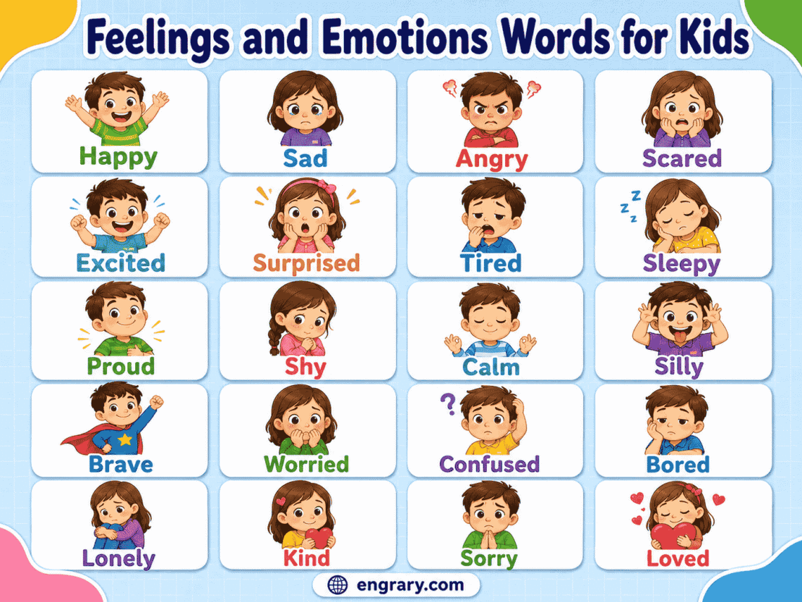 Feelings and Emotions Words for Kids: Easy List & Meanings