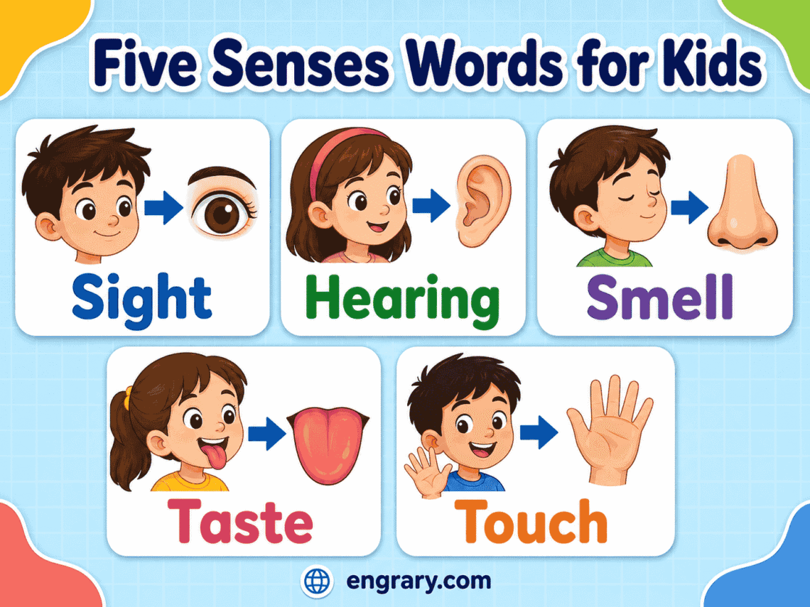 Five Senses Words for Kids: Easy List with Pictures