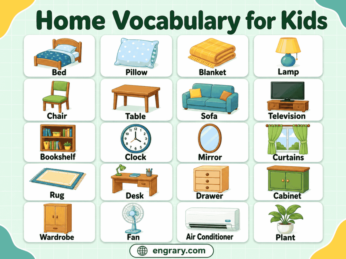 Home Vocabulary for Kids: Easy List with Pictures & Meanings