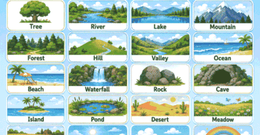 Nature Words for Kids Easy Outdoor Vocabulary with Pictures