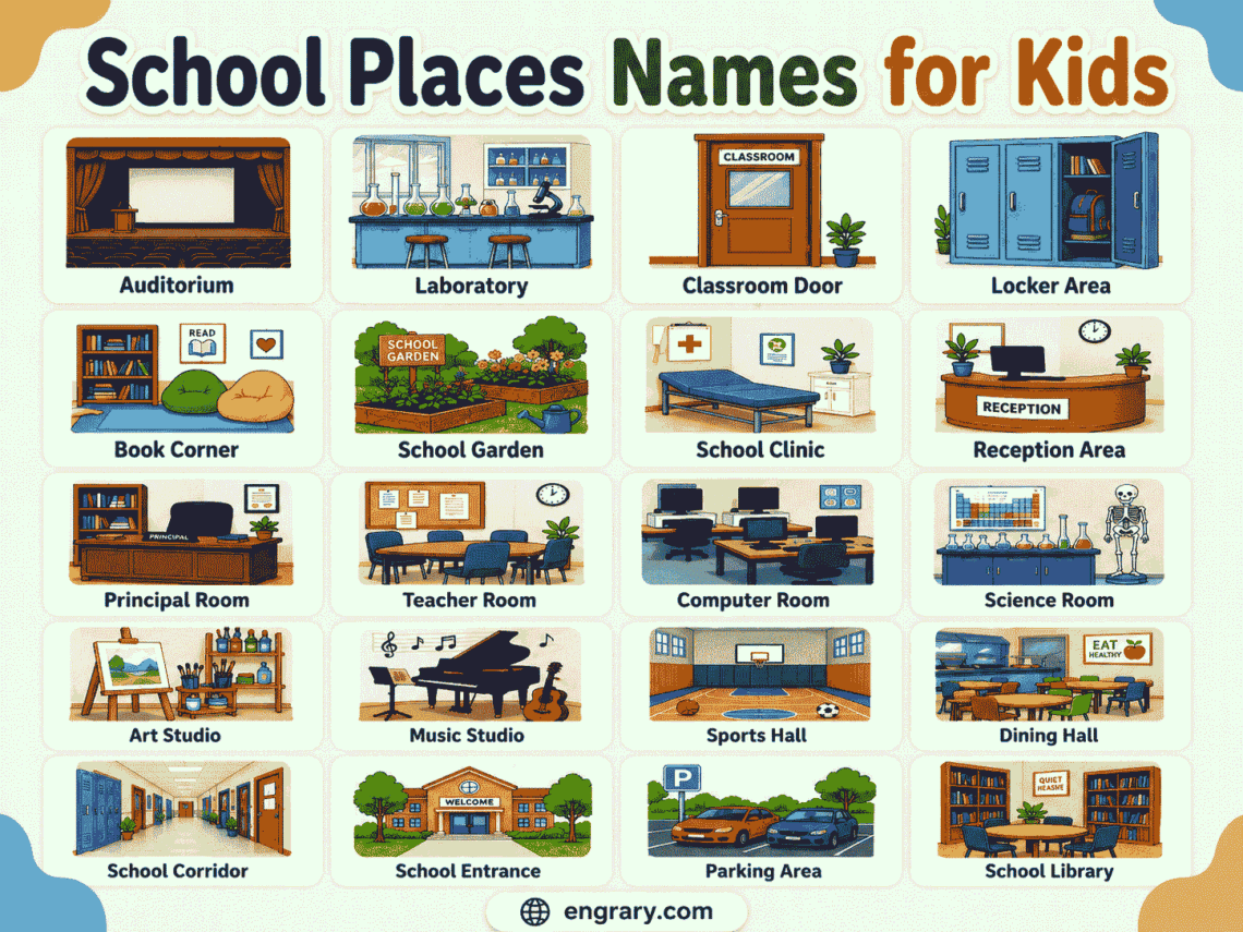 Places at School for Kids: Easy Preschool & Kindergarten List