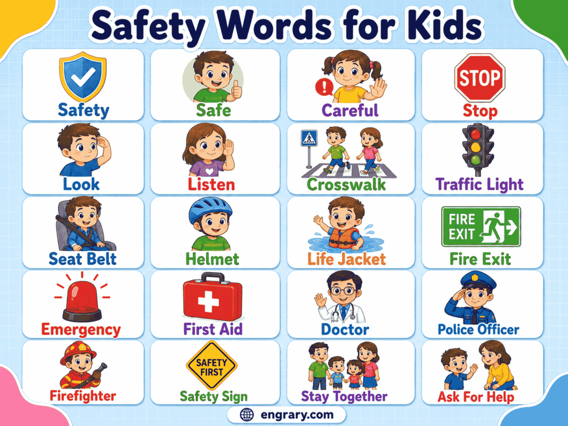 Safety Words for Kids: Complete List with Meanings & Pictures