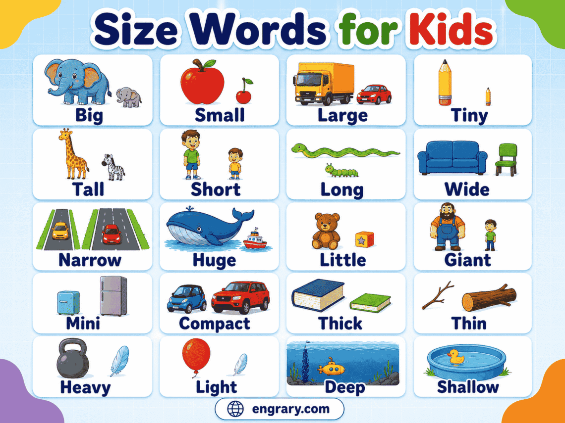 Size Words for Kids – Meanings, Examples & Fun Activities