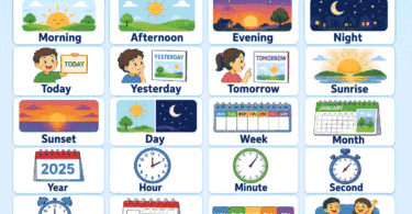 Time Words for Kids Morning, Today, Yesterday & Tomorrow