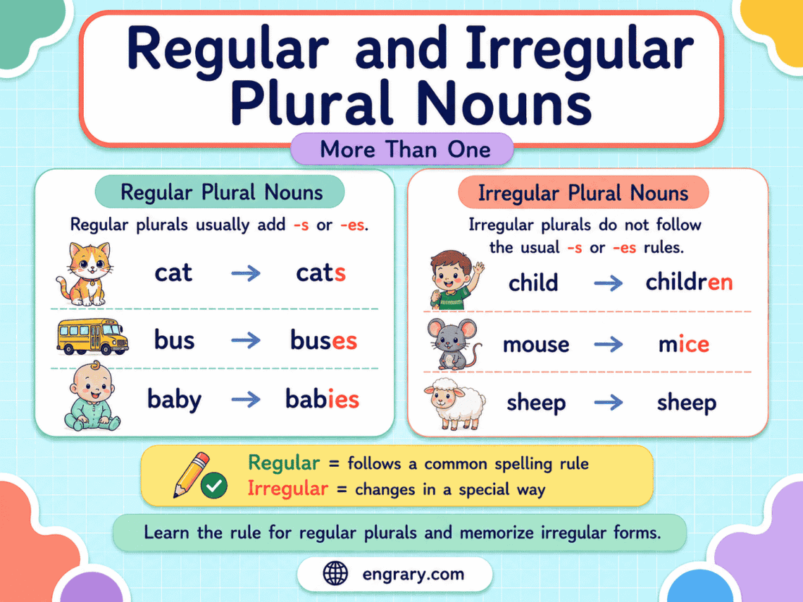 Regular and Irregular Plural Nouns: Rules and Examples