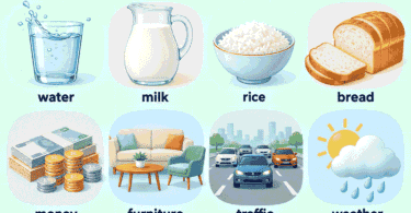 100+ Easy Uncountable Noun Examples for Kids