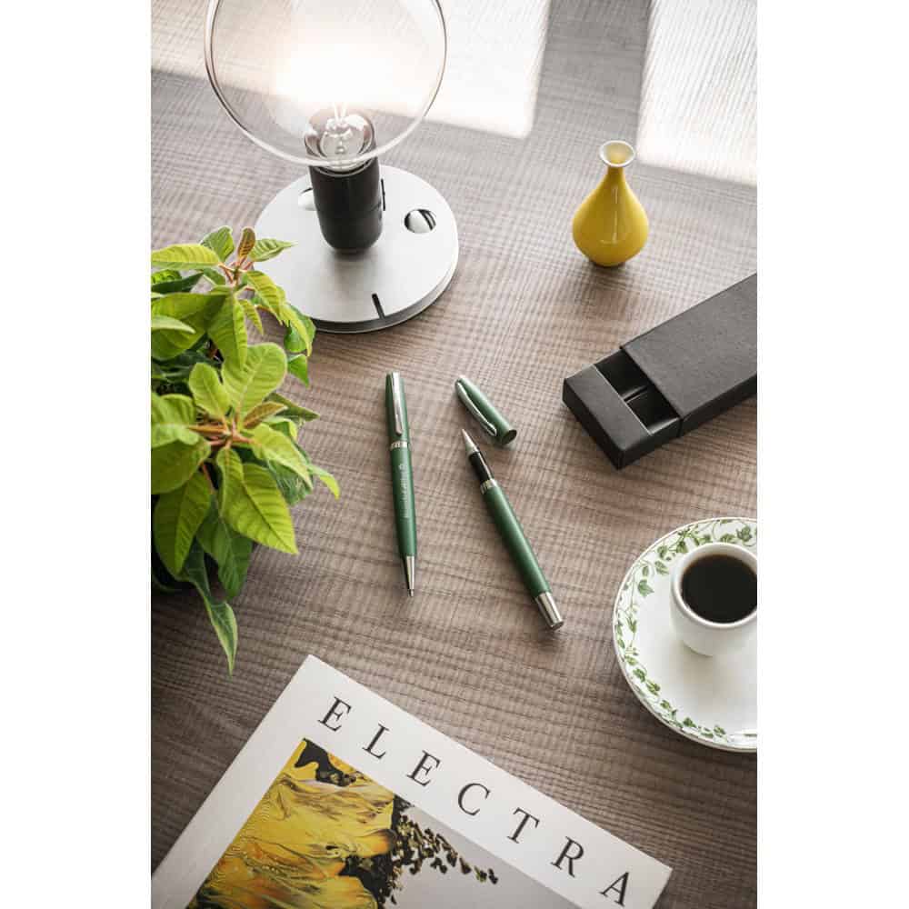 RE-LANDO-SET. Rollerball och kulspetspenna som set med kropp i återvunnen aluminium (100 % rAL) - Bild 4